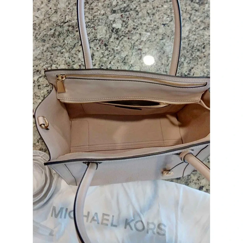 Michael Kors Mercer Studio LargeEast/West Leather‎ Tote Purse Bag Pink - Picture 2 of 8